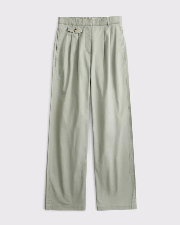 Curve Love A&F Sloane Chino Tailored Wide Leg Pant