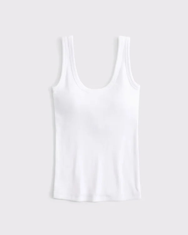 Bra-Free Rib Tuckable Scoopneck Tank