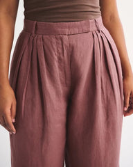 100% Linen Curve Love High Rise Tailored Palazzo Pant