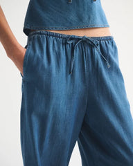 A&F Gemma Chambray Wide Leg Pull-On Pant