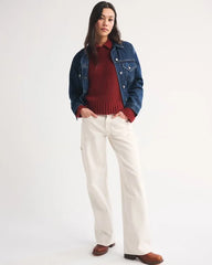 Airspun Cotton-Blend Collared Sweater
