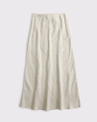 100% Linen High Rise Maxi Skirt