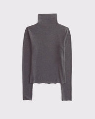 Fine Wool-Blend Mockneck Top
