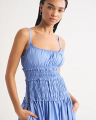 Bra-Free Smocked Drop-Waist Maxi Dress