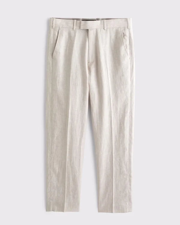 The A&F Collins Athletic Fit Slim 100% Linen Suit Pant