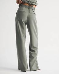 A&F Sloane Tailored Hardware Wide Leg Pant