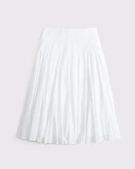 100% Cotton Godet Midi Skirt