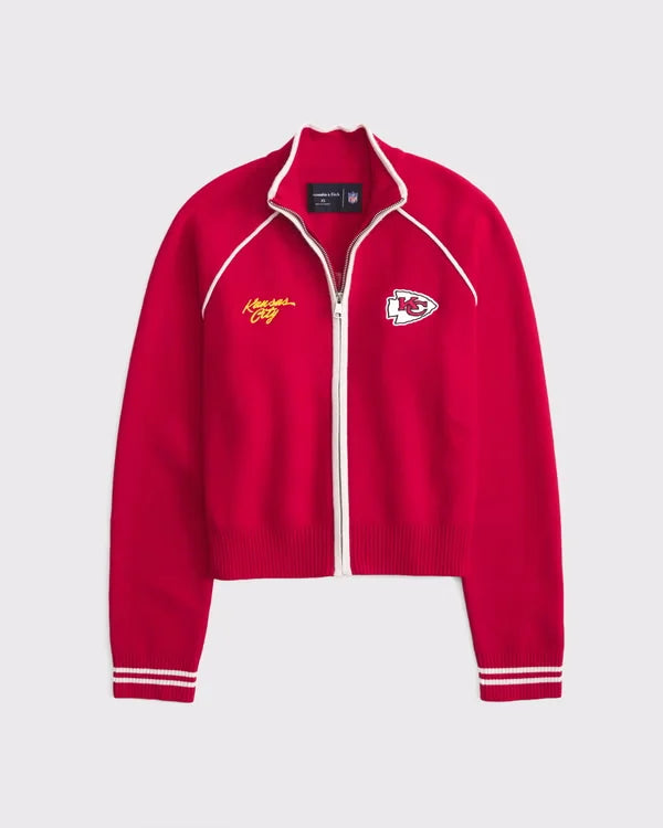 Kansas City Chiefs Mockneck Zipper Cardigan