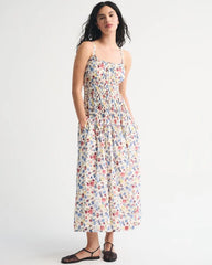 Bra-Free Smocked Drop-Waist Maxi Dress