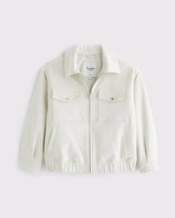 Vegan Suede Bomber Jacket