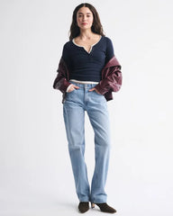Long-Sleeve Rib Henley