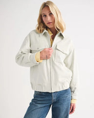 Vegan Suede Bomber Jacket