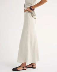 100% Linen High Rise Maxi Skirt