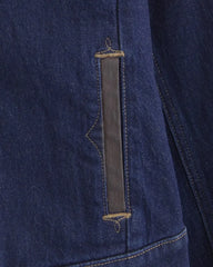 Embroidered Denim Zip-Up Jacket