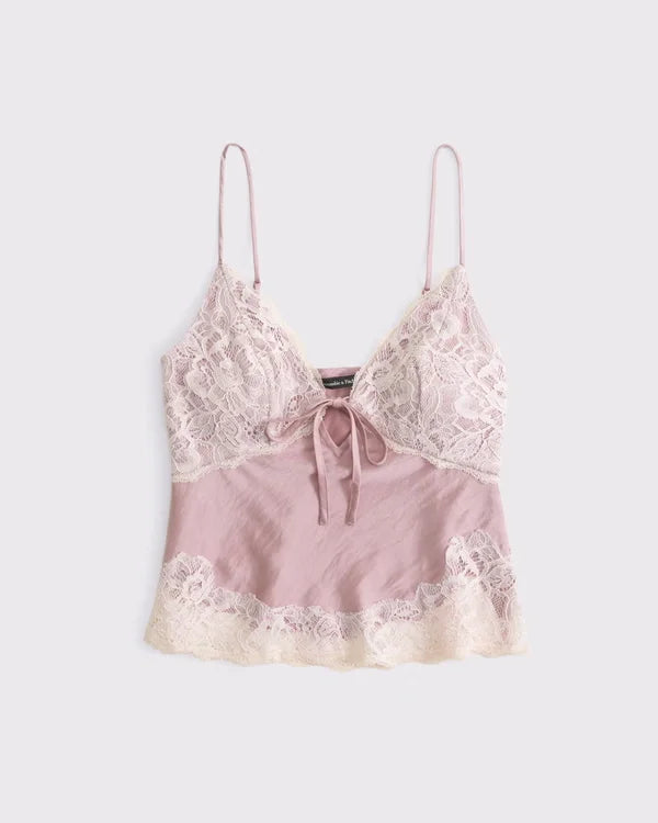 Bra-Free Lace-Pieced Set Top