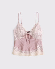 Bra-Free Lace-Pieced Set Top