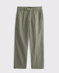 The A&F Collins Relaxed Straight Linen-Blend Suit Pant