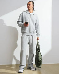 YPB Waffle Texture Half-Zip Sweatshirt