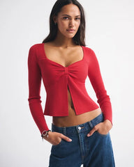 Bra-Free Twist Sweater